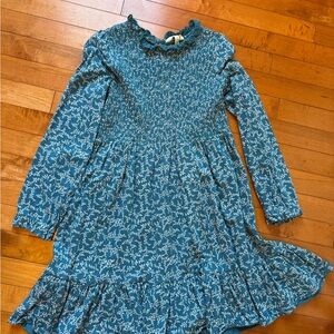 Matilda Jane Teal Blue Floral Long Sleeve Dress